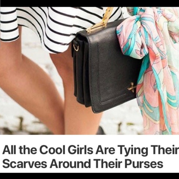 One Twilly Silk Scarve Bag Handle Head Neck - Picture 2 of 7